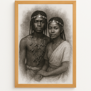 Jeune couple Bara – Héritage du sud malgache