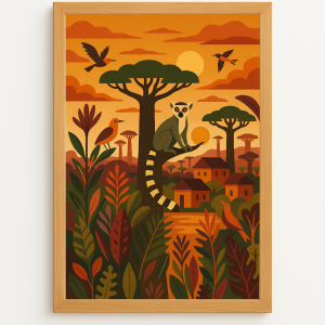 Lémurien et baobabs – Fierté de Madagascar