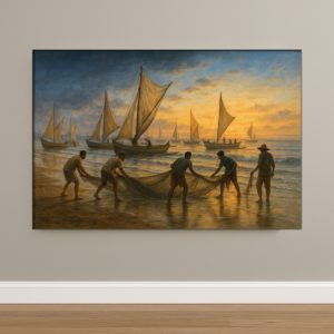 Pêcheurs au lever du jour – Côte Vezo